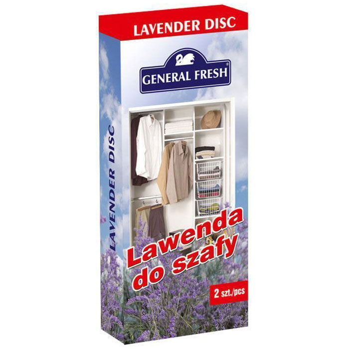 Освежитель воздуха General Fresh Antimol Disk, 1 шт. 591522591522 Освежитель воздуха General Fresh Antimol Disk, 1 шт. 591522591522Освежитель воздуха ANTIMOL DISK Освежитель воздуха с запахом лаванды, одарен теплым ароматом лаванды прямо с солнечных полей Прованса. Идеально подходит для шкафов и ящиков любого типа, расцветая в них царством нежных запахов цветов.