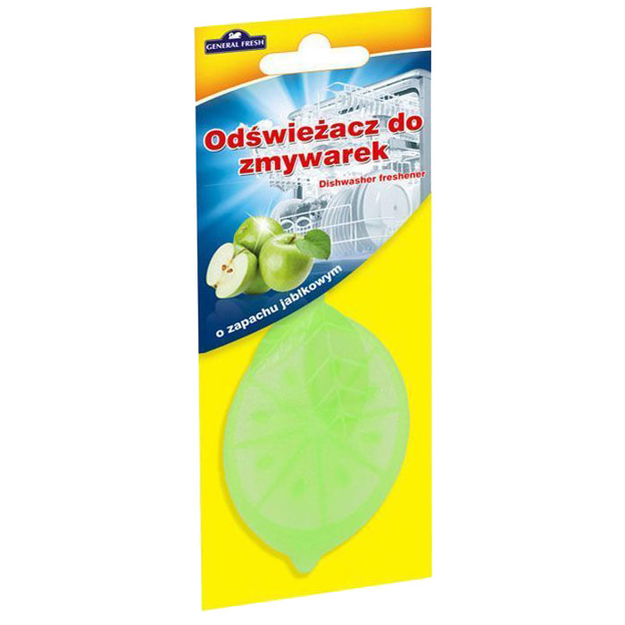 Освежитель General Fresh Odswiezacz Do Zmywarek, для посудомоечных машин, 1 шт. 593902790009 Освежитель General Fresh Odswiezacz Do Zmywarek, для посудомоечных машин, 1 шт. 593902790009Освежитель для посудомоечных машин ODSWIEZACZ DO ZMYWAREK лимон это конец неприятным запахам из посудомоечной машины. Независимо от того, только что закончилось время мытья, или вы в процессе загрузки следующей партии посуды, вы не будете чувствовать ничего кроме свежих запахов. Благодаря освежителю, использование посудомоечной машины будет таким приятным, как никогда раньше. Удобный в подвеске освежитель для посудомоечной машины General Fresh доступен в трех вариантах запаховых композиций: лимон, зеленое яблоко и мята.