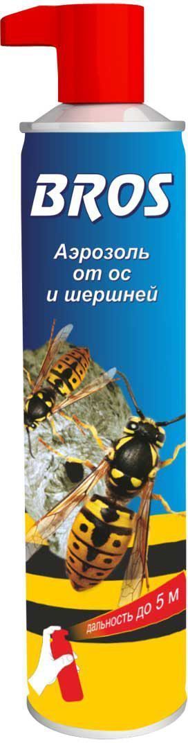 Аэрозоль BROS, от ос и шершней, 300 млBH-SI0439-WW Аэрозоль BROS, от ос и шершней, 300 млBH-SI0439-WWBROS Аэрозоль от ос и шершней, Препарат предназначен для уничтожения гнезд ос и шершней. Специальное сопло позволяет распылять препарат с расстояния до 6 м, ограничивая риск прямого контакта с насекомыми. Действие препарата мгновенное и сохраняется в течение нескольких дней, 300 млдля обработки гнезд ос и шершней. Не содержит озоноразрушающих хладонов! Благодаря особой конструкции клапана, распыление можно осуществлять с расстояния 5 м, обеспечивая тем самым безопасность и комфорт.Применение: Перед применением баллон интенсивно встряхнуть! Обработку проводить в конце весны или лета, в прохладные дни, ранним утром до восхода солнца, или после его захода, когда рабочие особи находятся в гнезде. Удерживая баллон в вертикальном положении, направить струю аэрозоля непосредственно на гнезда, расположенные открыто (на террасах, в хозяйственных постройках, под стрехами крыш, карнизами, наличниками), входные отверстия в них, или в места предполагаемого нахождения гнезд (под покрытиями крыш, под облицовкой домов). Обработку проводить с расстояния 2 - 3 м (максимальная дальность действия струи 5 м). При однократном нанесении средства на гнездо или место его нахождения норма расхода составляет в среднем 20 - 60 г, что соответствует 1 - 3 распылениям. Повторную обработку гнезд расположенных в трудных местах, проводить в соответствии с рекомендациями, но не раньше, чем через неделю. После того, как насекомые выпадут из гнезда, его следует срезать, завернуть в бумагу или пластиковый пакет и сжечь. Состав: действующие вещества - циперметрин - 0,4% (0,4 г/100 г); перметрин - 0,17% (0,17 г/100 г), тетраметрин - 0,17% (0,17 г/100 г), пиперонилбутоксид - 1,35% (1,35 г/100 г), окись углерода - 2,8% (2,8 г/100 г), органический растворитель - до 100%.