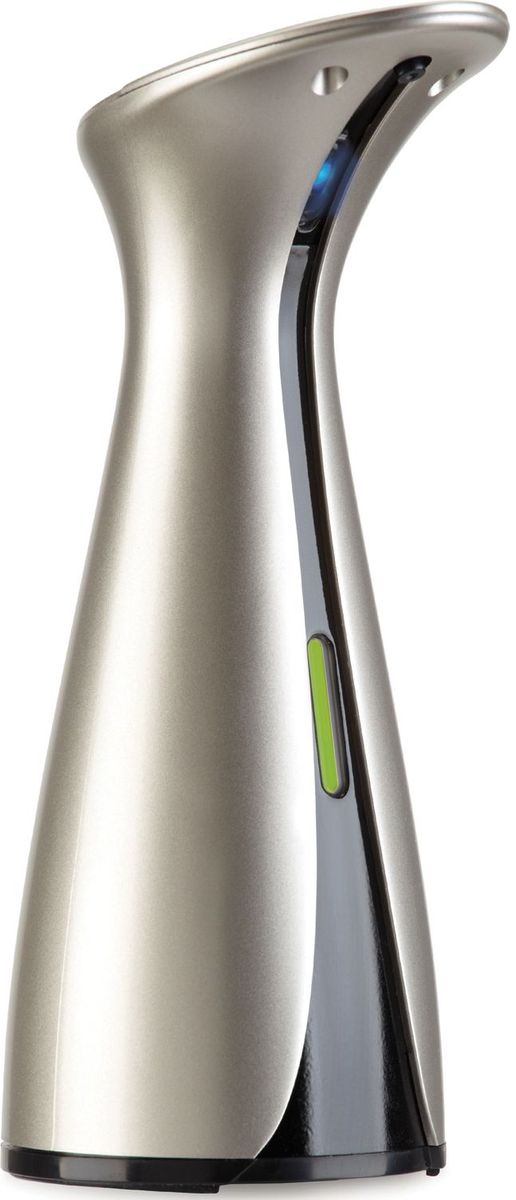 Диспенсер для мыла Umbra Otto, сенсорный, цвет: никель, 22 х 10 х 9 см391602 Диспенсер для мыла Umbra Otto, сенсорный, цвет: никель, 22 х 10 х 9 см391602Чтобы помыть грязные руки, нужно касаться ими чистого диспенсера, а это порой так неприятно. Сенсорный диспенсер Otto избавит от этой проблемы: достаточно поднести к нему руки и вы получите порцию жидкого мыла. Этот удобный предмет позволит сохранить чистоту и порядок на кухне или в ванной комнате. Идея: можно использовать его на кухне для моющего средства.Диспенсер вмещает 177 мл жидкого мыла. Для работы требуются 4 батарейки АAA (не входят в комплект).
