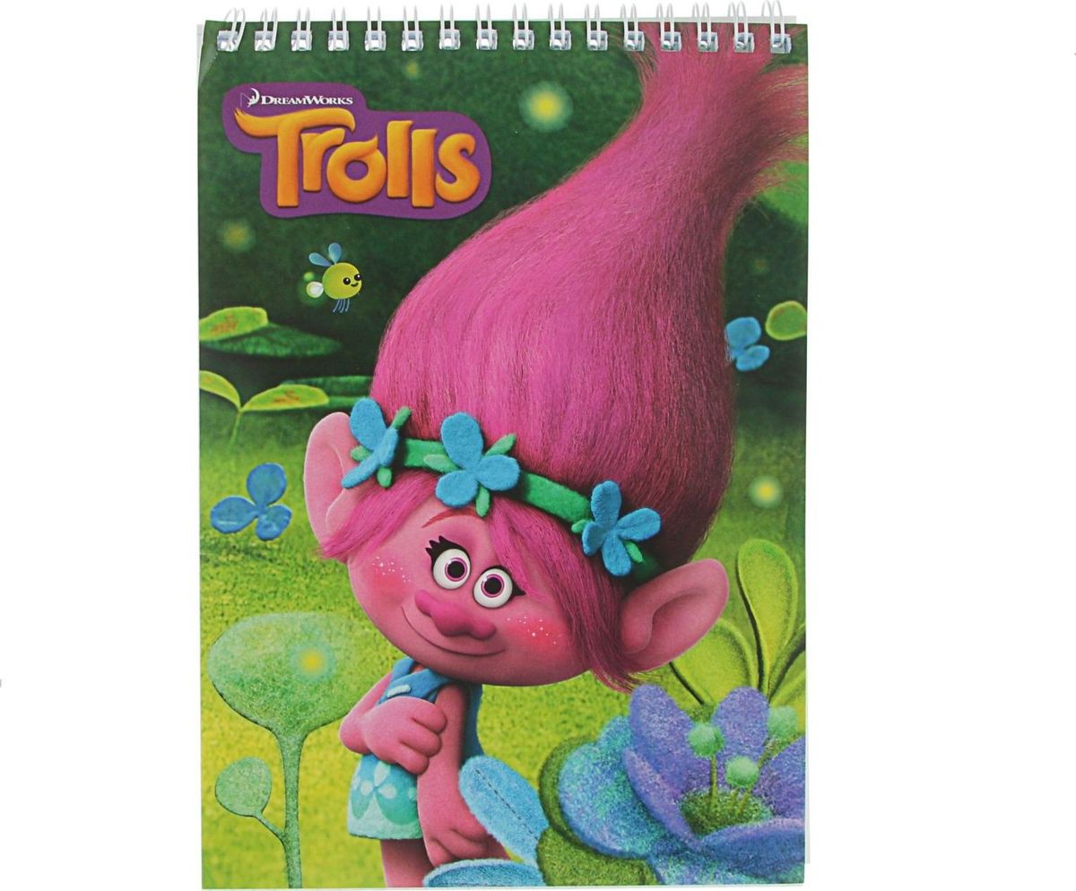 Trolls Блокнот 60 листов72523WD Trolls Блокнот 60 листов72523WDБлокнот — компактное и практичное полиграфическое изделие, предназначенное для записей и заметок. Такой аксессуар прекрасно подойдёт для фиксации повседневных дел.Блокнот Trolls на спирали содержит 60 листов в клетку формата А5.Это канцелярское изделие отличается красочным оформлением и придётся по душе как взрослому, так и ребёнку.