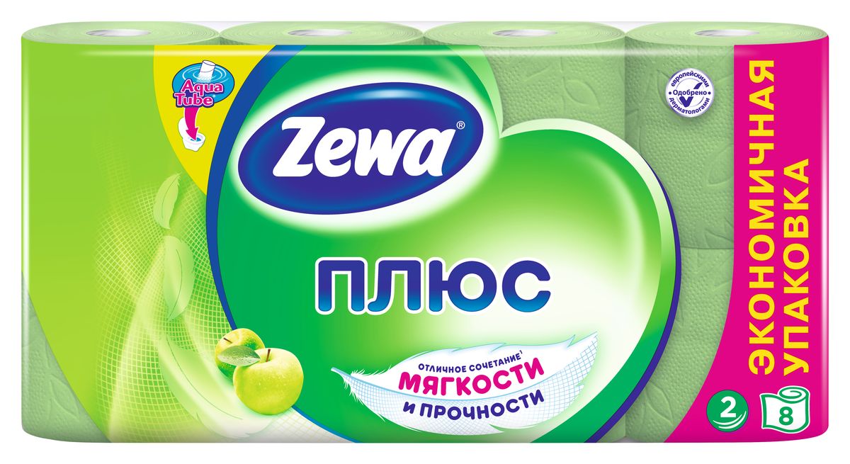 Туалетная бумага Zewa Плюс Яблоко, 2 слоя, 8 рулонов391602 Туалетная бумага Zewa Плюс Яблоко, 2 слоя, 8 рулонов391602Туалетная бумага Zewa Плюс - это отличное сочетание мягкости и прочности. Она одобренадерматологами и прекрасно подойдет всем членам вашей семьи – и тем, кому нужна мягкая бумага, и тем, кому важна прочность.Позаботьтесьо себе и своих близких вместе с Zewa.Сенсация! Со смываемой втулкой Aqua Tube!Зеленая 2-х слойная туалетная бумага с ароматом яблока8 рулонов в упаковкеСостав: вторичное сырьеПроизводство: Россия