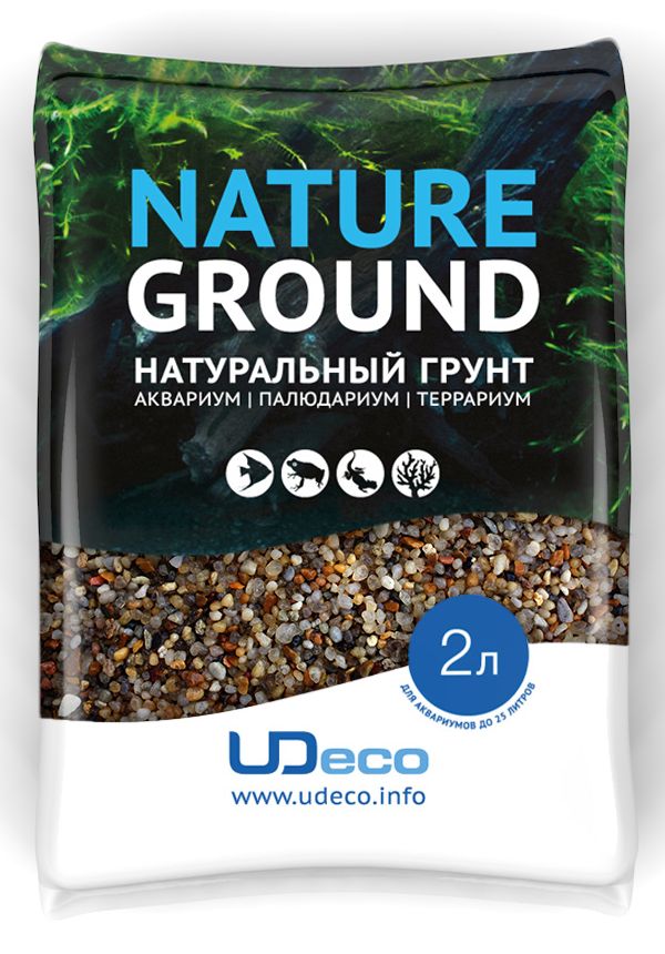 Грунт для аквариума UDeco Янтарный гравий, натуральный, 2-5 мм, 2 л0120710 Грунт для аквариума UDeco Янтарный гравий, натуральный, 2-5 мм, 2 л0120710Натуральный грунт UDeco Янтарный гравий предназначен специально для оформления аквариумов, палюдариумов и террариумов. Изделие готово к применению.Грунт UDeco порадует начинающих любителей природы и самых придирчивых дизайнеров, стремящихся к созданию нового, оригинального. Такая декорация придутся по вкусу и обитателям аквариумов и террариумов, которые ещё больше приблизятся к природной среде обитания.Необходимое количество грунта рассчитывается по формуле:длина аквариума х ширина аквариума х толщина слоя грунта. Предназначен для аквариумов от 25 литров. Фракция: 2-5 мм.Объем: 2 л.
