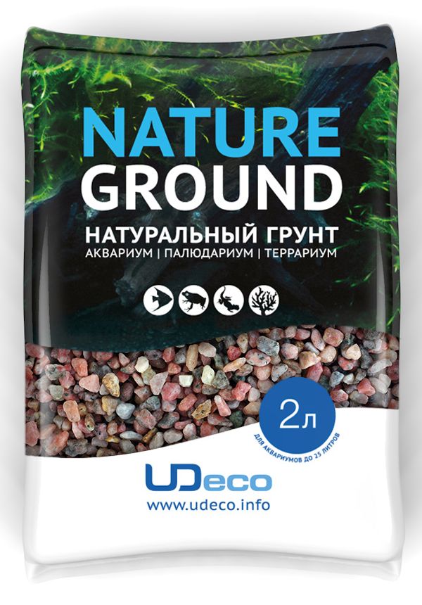 Грунт для аквариума UDeco Розовый гравий, натуральный, 6-8 мм, 2 л0120710 Грунт для аквариума UDeco Розовый гравий, натуральный, 6-8 мм, 2 л0120710Натуральный грунт UDeco Розовый гравий предназначен специально для оформления аквариумов, палюдариумов и террариумов. Изделие готово к применению.Грунт UDeco порадует начинающих любителей природы и самых придирчивых дизайнеров, стремящихся к созданию нового, оригинального. Такая декорация придутся по вкусу и обитателям аквариумов и террариумов, которые ещё больше приблизятся к природной среде обитания.Необходимое количество грунта рассчитывается по формуле:длина аквариума х ширина аквариума х толщина слоя грунта.Предназначен для аквариумов от 20 литров. Фракция: 6-8 мм.Объем: 2 л.