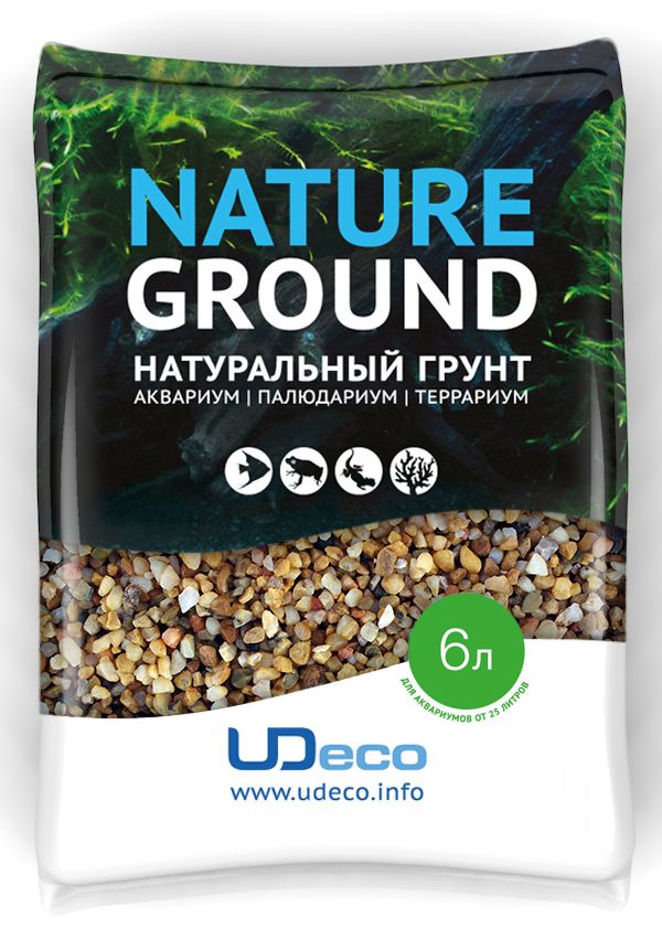 Грунт для аквариума UDeco Желтый гравий, натуральный, 3-5 мм, 6 л101246 Грунт для аквариума UDeco Желтый гравий, натуральный, 3-5 мм, 6 л101246Натуральный грунт UDeco Желтый гравий предназначен специально для оформления аквариумов, палюдариумов и террариумов. Изделие готово к применению.Грунт UDeco порадует начинающих любителей природы и самых придирчивых дизайнеров, стремящихся к созданию нового, оригинального. Такая декорация придутся по вкусу и обитателям аквариумов и террариумов, которые ещё больше приблизятся к природной среде обитания. Необходимое количество грунта рассчитывается по формуле:длина аквариума х ширина аквариума х толщина слоя грунта. Предназначен для аквариумов от 25 литров. Фракция: 3-5 мм.Объем: 6 л.