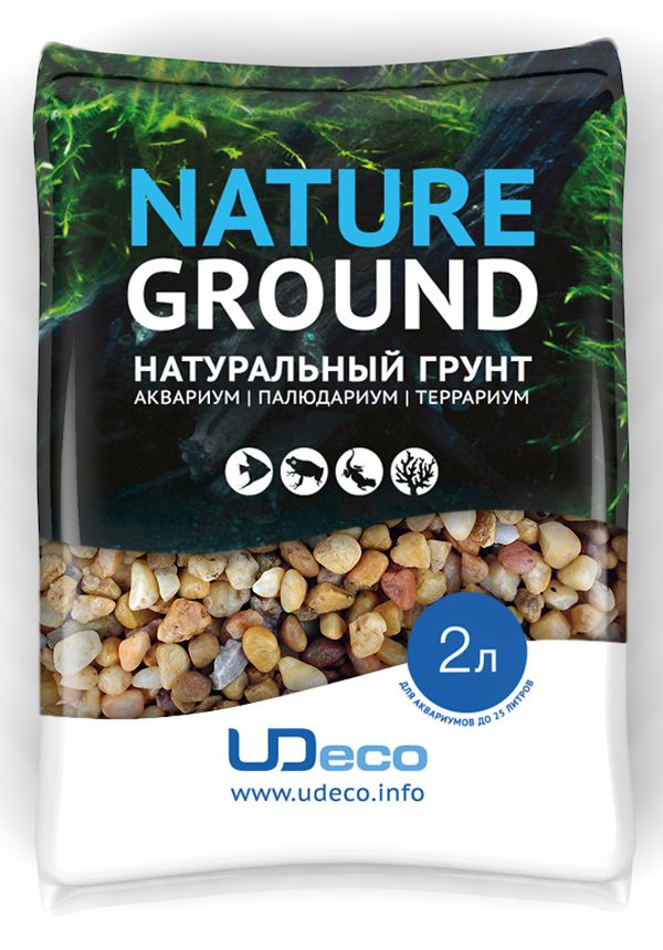 Грунт для аквариума UDeco Желтый гравий, натуральный, 6-9 мм, 2 л0120710 Грунт для аквариума UDeco Желтый гравий, натуральный, 6-9 мм, 2 л0120710Натуральный грунт UDeco Желтый гравий предназначен специально для оформления аквариумов, палюдариумов и террариумов. Изделие готово к применению.Грунт UDeco порадует начинающих любителей природы и самых придирчивых дизайнеров, стремящихся к созданию нового, оригинального. Такая декорация придутся по вкусу и обитателям аквариумов и террариумов, которые ещё больше приблизятся к природной среде обитания.Необходимое количество грунта рассчитывается по формуле:длина аквариума х ширина аквариума х толщина слоя грунта. Предназначен для аквариумов от 25 литров. Фракция: 6-9 мм.Объем: 2 л.
