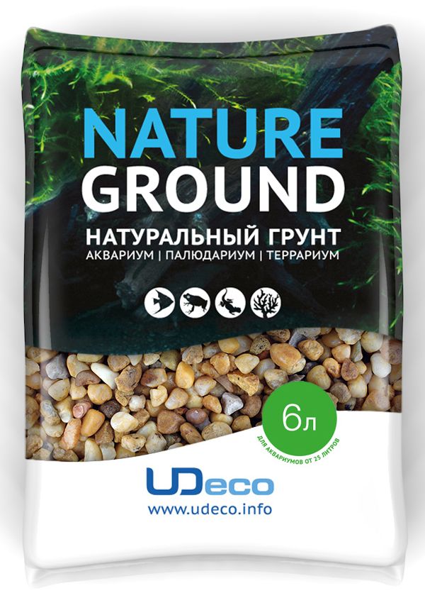 Грунт для аквариума UDeco Желтый гравий, натуральный, 6-9 мм, 6 л0120710 Грунт для аквариума UDeco Желтый гравий, натуральный, 6-9 мм, 6 л0120710Натуральный грунт UDeco Желтый гравий предназначен специально для оформления аквариумов, палюдариумов и террариумов. Изделие готово к применению.Грунт UDeco порадует начинающих любителей природы и самых придирчивых дизайнеров, стремящихся к созданию нового, оригинального. Такая декорация придутся по вкусу и обитателям аквариумов и террариумов, которые ещё больше приблизятся к природной среде обитания.Необходимое количество грунта рассчитывается по формуле:длина аквариума х ширина аквариума х толщина слоя грунта. Предназначен для аквариумов от 25 литров. Фракция: 6-9 мм.Объем: 6 л.