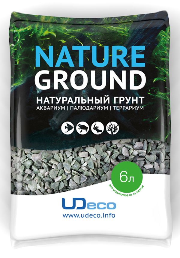 Грунт для аквариума UDeco Изумрудный гравий, натуральный, 4-6 мм, 6 л101246 Грунт для аквариума UDeco Изумрудный гравий, натуральный, 4-6 мм, 6 л101246Натуральный грунт UDeco Изумрудный гравий предназначен специально для оформления аквариумов, палюдариумов и террариумов. Изделие готово к применению.Грунт UDeco порадует начинающих любителей природы и самых придирчивых дизайнеров, стремящихся к созданию нового, оригинального. Такая декорация придутся по вкусу и обитателям аквариумов и террариумов, которые ещё больше приблизятся к природной среде обитания.Необходимое количество грунта рассчитывается по формуле:длина аквариума х ширина аквариума х толщина слоя грунта. Предназначен для аквариумов от 25 литров. Фракция: 4-6 мм.Объем: 6 л.