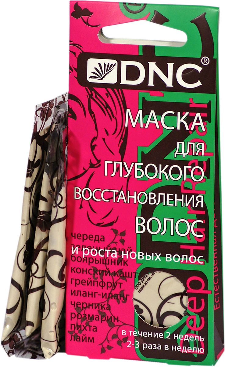 DNC Маска для глубокого восстановления и роста волос, 3х15 млFS-00897 DNC Маска для глубокого восстановления и роста волос, 3х15 млFS-00897Широкий спектр воздействия обеспечивает маска, включающая в себя экстракты лекарственных трав, подборку эфирных масел и отличную очищающую основу. Маска освежает цвет волос, стимулирует их рост и восстановление. Эффективное и натуральное средство.