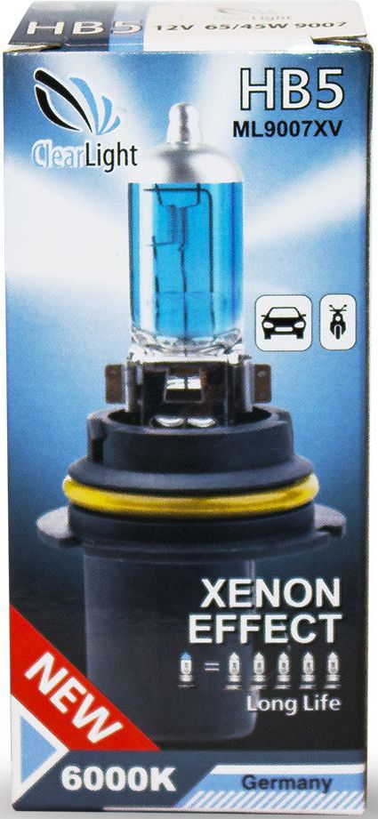 Лампа автомобильная галогенная Clearlight HB5 XenonVisionRC-100BWC Лампа автомобильная галогенная Clearlight HB5 XenonVisionRC-100BWCXenonVision. Цветовая температура 6000К. В колбе используется уникальная ксеноновая смесь высокого давления, что позволяет сделать нить накала тоньше и длиннее. Цвет света распределен от белого по центру фары к насыщенно-белому в середине и слегка с голубым оттенком цвета к краю пучка света.