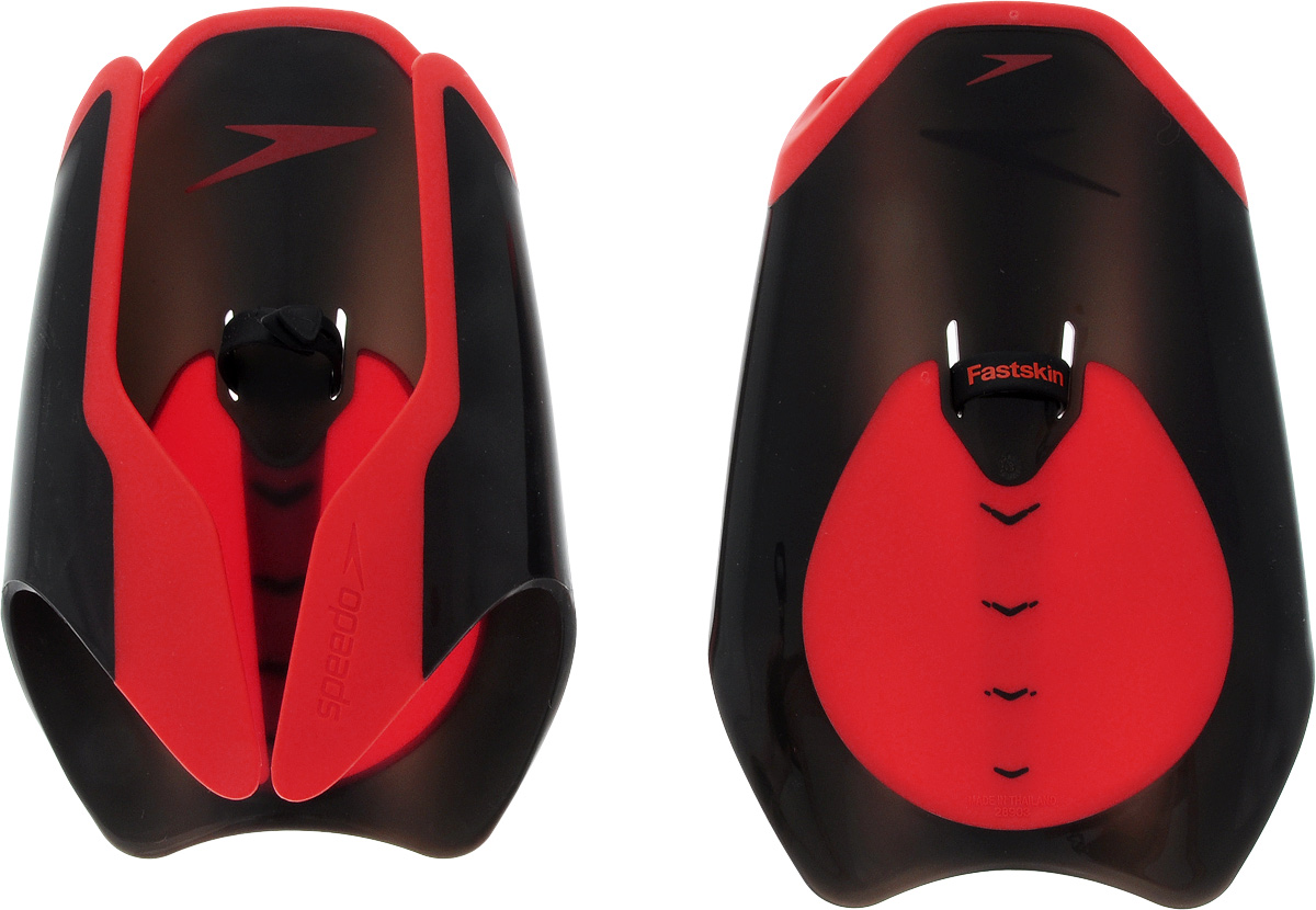 Лопатки для гребли Speedo Fastskin Hand Paddle, цвет: черный, красный3B327 Лопатки для гребли Speedo Fastskin Hand Paddle, цвет: черный, красный3B327Speedo Fastskin Hand Paddle – лопатки для плавания из новой линии профессионального тренировочного инвентаря Speedo. Позволяют совершенствовать как технические, так и силовые характеристики пловца. За счет увеличения сопротивления воды стимулируют к более усердной и активной работе руками и плечами. Позволяют добиться мощной движущей силы и поддерживать мышцы в тонусе. Эргономичная форма лопаток обеспечивает совершенствование техники гребка при любом стиле плавания. Гибкие лопасти делают посадку комфортной и надежной, при этом позволяют сохранить превосходное чувство воды.