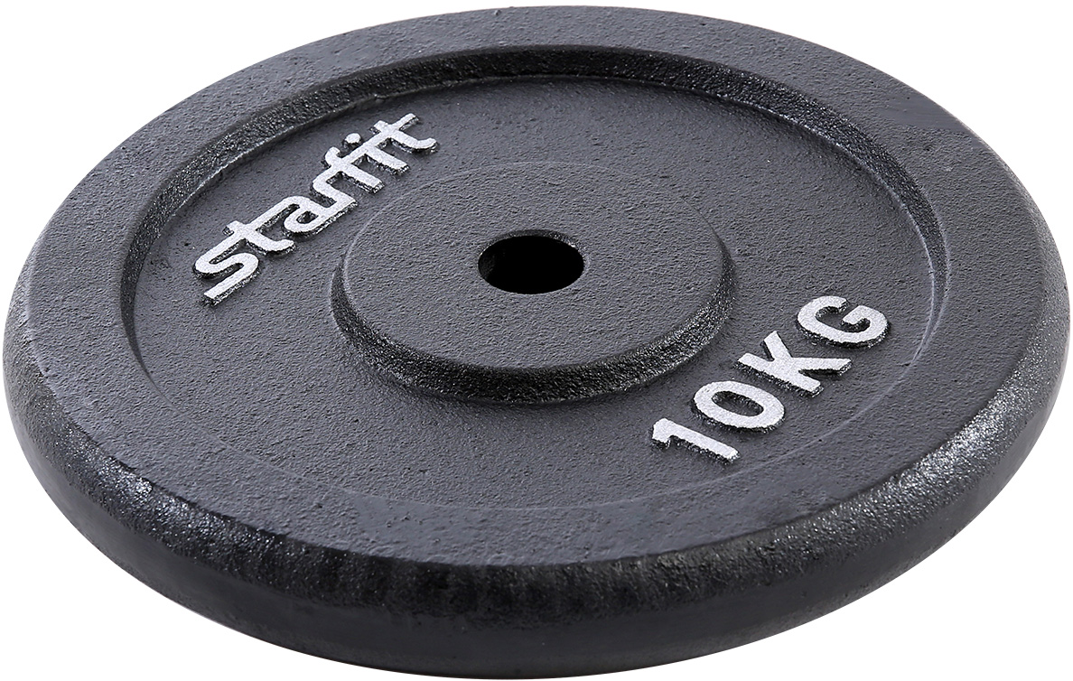 Диск чугунный Starfit BB-204, цвет: черный, посадочный диаметр 26 мм, 10 кг1301188 Диск чугунный Starfit BB-204, цвет: черный, посадочный диаметр 26 мм, 10 кг1301188Диск чугунный BB-204 - металлический диск для грифов диаметром 25 мм. Прочный классический материал - чугун - прост в эксплуатации и не требует особого ухода.Брутальный дизайн черного диска с объемным окрашенным логотипом Starfit.