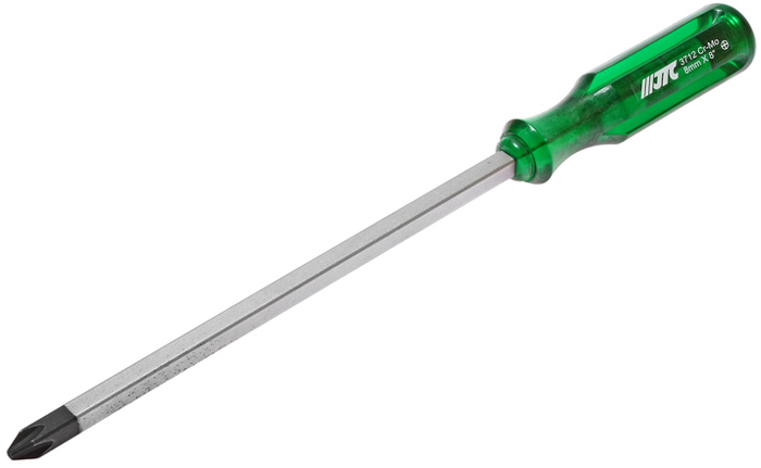JTC Отвертка PHILIPS со сквозным стержнем PH3 х 200 мм. JTC-3712CA-3505 JTC Отвертка PHILIPS со сквозным стержнем PH3 х 200 мм. JTC-3712CA-3505Эргономичная рукоятка обеспечивает удобный захват. Прочная пластиковая рукоятка обладает повышенной ударостойкостью. Инструмент изготовлен из хромо-молибденовой стали. Размер: PH3x200 мм. Габаритные размеры: 320/30/30 мм. (Д/Ш/В) Вес: 219 г.