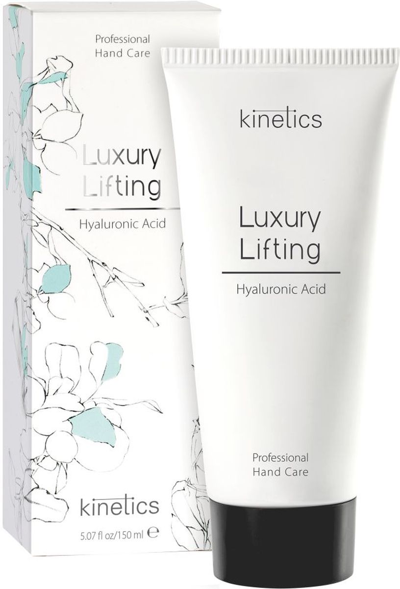 Kinetics Профессиональный премиум лифтинг-крем для рук Luxury Lifting, 100 мл425578 Kinetics Профессиональный премиум лифтинг-крем для рук Luxury Lifting, 100 мл425578Продукт из линии концентрированных кремов для рук с косметологическим уходом. Формула с использованием высокой концентрации активных премиум ингредиентов по уходу за кожей, что дает немедленные результаты омоложения кожи. Легкая и не жирная текстура крема моментально впитывается и кожа ощущает необыкновенный комфорт. Скорая помощь для кожи рук - быстрый и очевидный эффект Премиум ингредиенты: гиалуроновая кислота, высокая концентрация масла Ши и арганового масла Дизайнерская упаковка Доступная косметология для рук! Kinetics Luxury Lifting. Премиум лифтинг-крем. Высокоактивный лифтинг-крем разглаживает морщины, кожа выглядит значительно моложе. За счёт активных активных ингредиентов прекрасно восстанавливает уставшую кожу, делая ее эластичной и обеспечивая сияющее свечение. Luxury Lifting приносит видимое улучшение коже всего через несколько минут после нанесения. Крем обеспечивает 24-х часовое увлажнение и защищает от вредных факторов окружающей среды, гарантирует коже упругий и сияющий вид. Без парабенов. Без нефтепродуктов. Подходит для ежедневного использования.