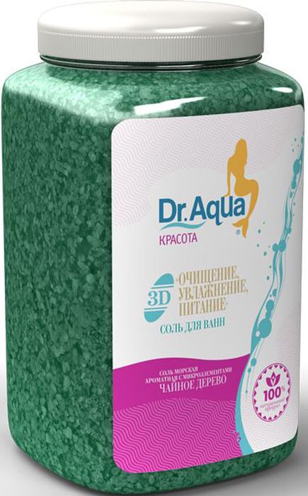 Dr. Aqua Соль морская ароматная 3D. Очищение, увлажнение, питание, с экстрактом чайного дерева, 750 гFS-00897 Dr. Aqua Соль морская ароматная 3D. Очищение, увлажнение, питание, с экстрактом чайного дерева, 750 гFS-00897Соли для ванн серии Аква-Красота - сила природы для Вашей кожи!Морская соль с уникальным комплексом из природных натуральных растительных экстрактов и эфирных масел сделает вашу кожу прекрасной. Природные минералы соли активизируют обмен веществ в глубоких слоях кожи и ускоряют регенерацию клеток. Натуральные экстракты череды и полыни и эфирные масла бергамота и чайного дерева ОЧИЩАЮТ, УВЛАЖНЯЮТ и ПИТАЮТ клетки кожи.Морская соль Верхнекамского месторождения идеально подходит для проведения SPA - процедур в домашних условиях. При растворении соли в воде образуется естественный осадок – это целебная межкристаллическая глина, которая содержит в себе более 40 жизненно важных макро- и микроэлементов. Регулярный прием ванн с морской солью поддерживает процесс обновления клеток кожи, усиливает ее защитные функции, сохраняет молодость и здоровье.
