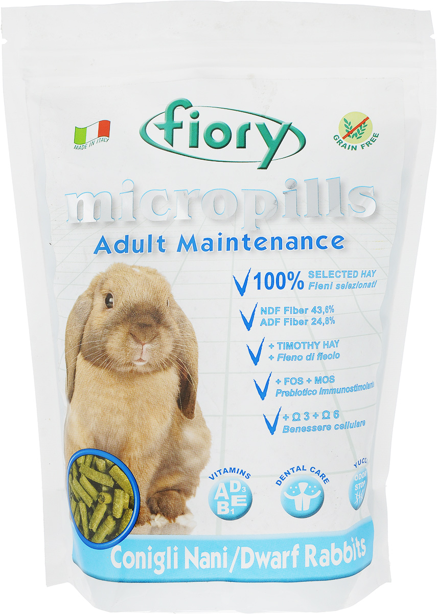 Корм сухой Fiory Micropills Dwarf Rabbits для карликовых кроликов, 850 г6325 Корм сухой Fiory Micropills Dwarf Rabbits для карликовых кроликов, 850 г6325Корм сухой Fiory Micropills Dwarf Rabbits - это повседневный сбалансированный корм для взрослых декоративных кроликов с 10 месяцев.Корм содержит сено второго укоса, витамины и хелатные минералы. Не содержит зерно. Кварц в составе позволяет стачивать зубы. NDF-клетчатка 43,6% и ADF-клетчатка 24,8% в составе корма - это полезная клетчатка, потребляемая кроликами в природе.Комплекс нутрицевтиков для правильного развития: дрожжи, инулин цикория, ФОС, продукты растительного происхождения, бета-глюканы, нуклеотиды, юкка Шидигера, масло огуречника (Омега-6) и жирные кислоты (Омега-3 DHA+EPA+DPA).Корм выполнен в виде гранул одинакового размера. Исключает пищевое селективное поведение. Упаковка с замком зип-лок надолго сохранит корм свежим. Товар сертифицирован.