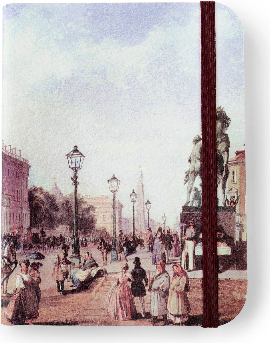 Власта Записная книжка Вид Невского проспекта у Аничкова моста 240 листов72523WD Власта Записная книжка Вид Невского проспекта у Аничкова моста 240 листов72523WDЗаписная книжка от Власта Вид Невского проспекта у Аничкова моста - на обложке скетчбука - фрагмент картины. Вся картина (без фрагментирования) представлена на форзаце. Под картиной указаны ее название, имя художника и название музея, в котором хранится произведение. Сзади (на нахзаце) карманчик для мелочей. В нем разлинованный листок, который нужно подкладывать под страничку при письме. На форзаце есть место для вписывания имени владельца книжки.