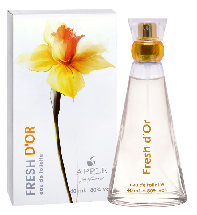Apple Parfums Туалетная вода Fresh DOr женская 40ml28032022 Apple Parfums Туалетная вода Fresh DOr женская 40ml28032022Начальные ноты: бергамот, дыня, персик, груша. Ноты сердца: фрезия, ландыш, роза, фиалка. Базовые ноты: кедр, сандал, ваниль, мускус