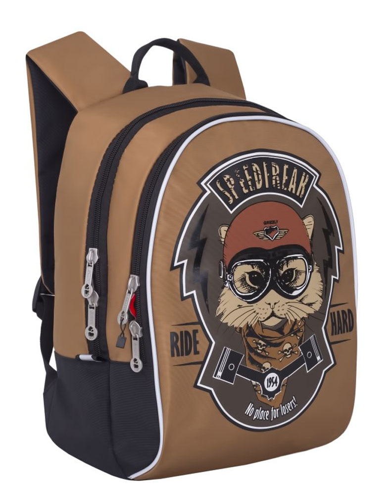Grizzly Рюкзак RS-734-3/272523WD Grizzly Рюкзак RS-734-3/272523WDРюкзак Grizzly - это красивый и удобный рюкзак, который подойдет всем, кто хочет разнообразить свои школьные будни. Рюкзак выполнен из плотного материала - таслана.Рюкзак имеет два вместительных отделения на застежках-молниях. В одном отделении находится небольшой открытый карман, в другом отделении - органайзер для канцелярских принадлежностей. Рюкзак оснащен удобной текстильной ручкой для переноски и светоотражающими элементами.Широкие регулируемые лямки рюкзака предохраняют мышцы спины ребенка от перенапряжения при длительном ношении.Многофункциональный рюкзак станет незаменимым спутником вашего ребенка.
