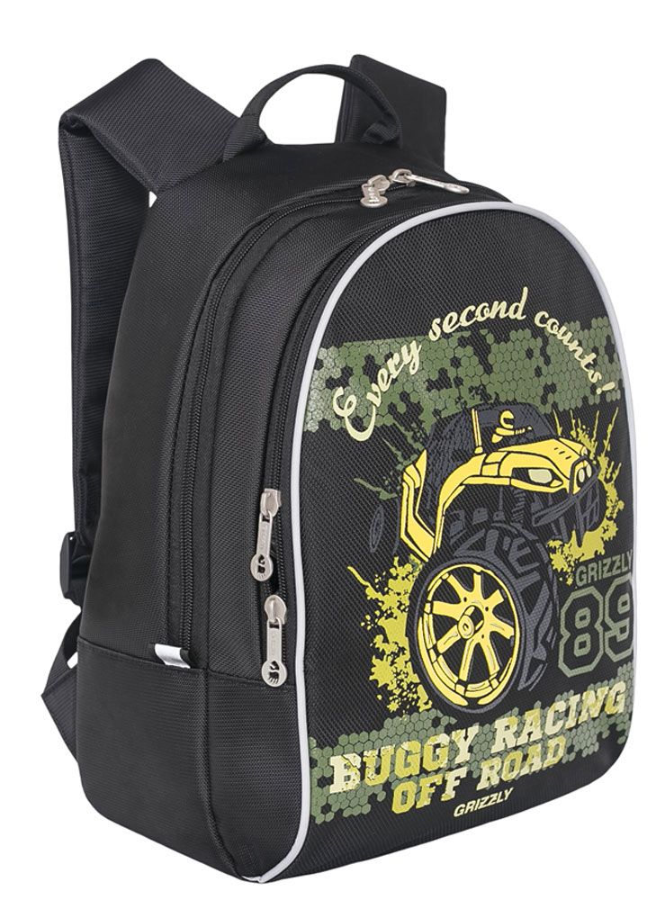 Grizzly Рюкзак RS-734-4/272523WD Grizzly Рюкзак RS-734-4/272523WDРюкзак Grizzly - это красивый и удобный рюкзак, который подойдет всем, кто хочет разнообразить свои школьные будни. Рюкзак выполнен из плотного материала - нейлона.Рюкзак имеет два вместительных отделения на застежках-молниях с двумя бегунками. В одном отделении находится небольшой открытый карман, в другом отделении - органайзер для канцелярских принадлежностей. Рюкзак оснащен удобной текстильной ручкой для переноски и светоотражающими элементами.Широкие регулируемые лямки рюкзака предохраняют мышцы спины ребенка от перенапряжения при длительном ношении.Многофункциональный рюкзак станет незаменимым спутником вашего ребенка.