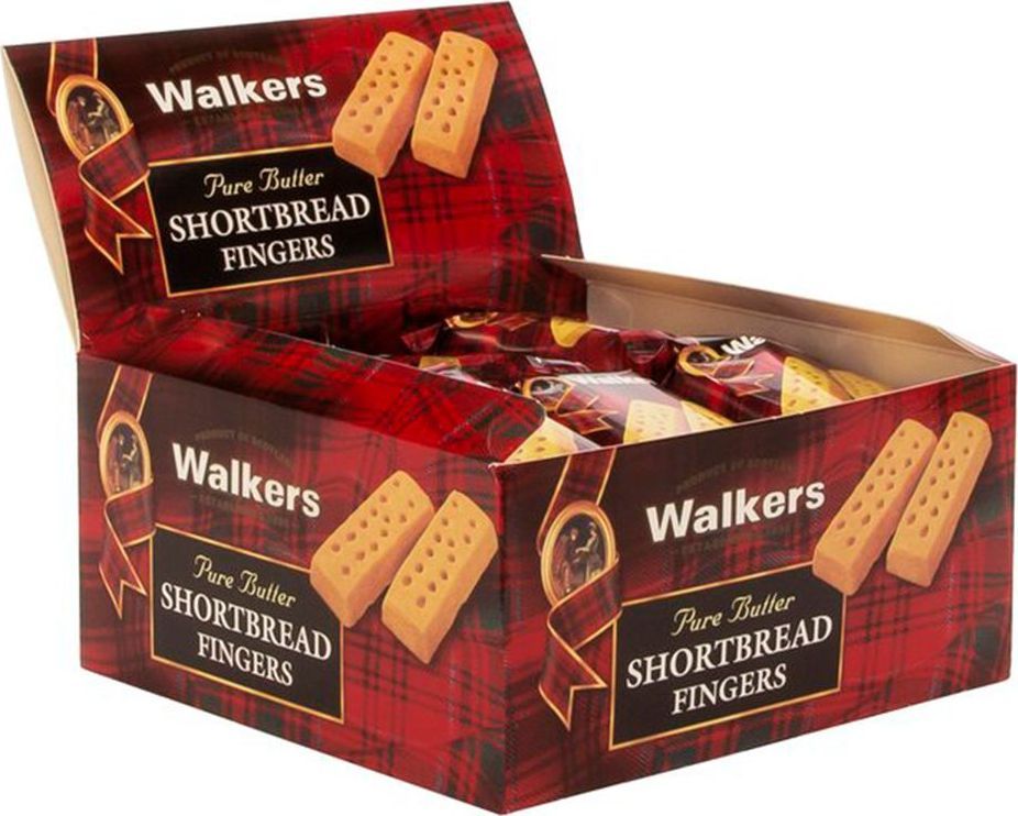 Walkers песочное печенье Пальчики в дисплее, 24 шт по 40 г0120710 Walkers песочное печенье Пальчики в дисплее, 24 шт по 40 г0120710Песочное печенье Пальчики, пожалуй, самый популярный продукт бренда Walkers. Печенье создано по семейному рецепту, которому уже более 100 лет. Благодаря ему печенье имеет невероятный сливочный вкус и мягкую структуру, которая крошится.Пищевая ценность на 100 г продукта: белки 5,6 г, жиры 30,3 г, углеводы 58,4 г.
