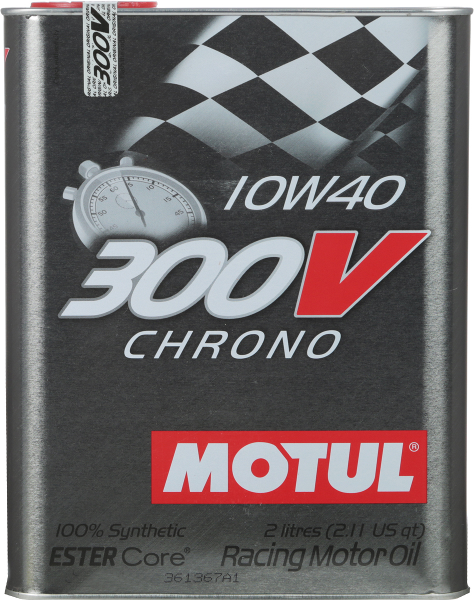 Масло моторное Motul 300 V Сhrono, синтетическое, 10W-40, 2 лкн12-60авц Масло моторное Motul 300 V Сhrono, синтетическое, 10W-40, 2 лкн12-60авц100% синтетическое моторное масло, созданное по технологии Ester Core. Благодаря техническому партнерству с самыми престижными гоночными командами, MOTUL разработала широкий спектр смазочных материалов для гоночных и спортивных автомобилей. Линейка MOTUL 300V motorsport повышает производительность двигателей последнего поколения. Одновременно обеспечивается высокая защита от износа, предотвращается падение давления масла и его окисление при высоких температурах. Обеспечивает высокую надежность. Класс вязкости 10W-40 позволяет компенсировать среднюю степень разжижения масла топливом и обеспечить стабильное давление. Использование: ралли, GT-чемпионат, шоссейно-кольцевые гонки.