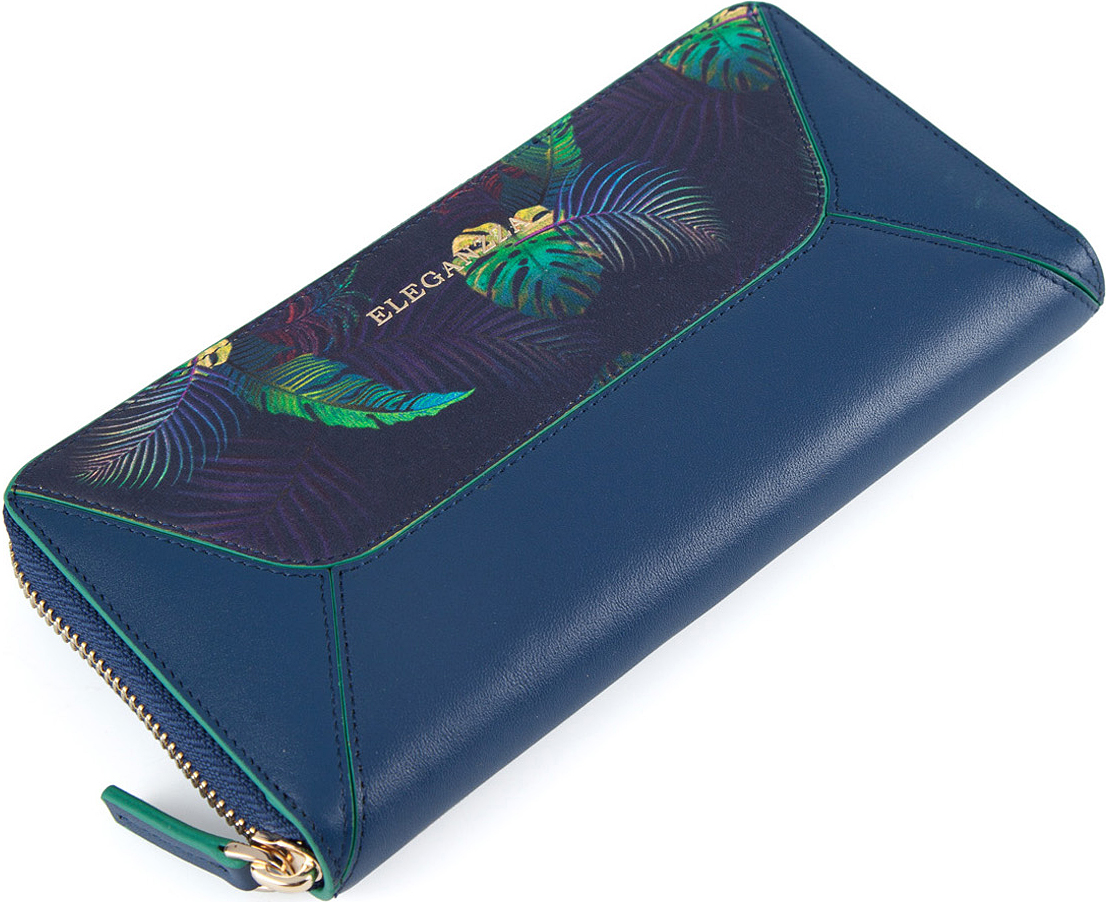 Кошелек женский Eleganzza, цвет: синий. Z4925-24241-022_516 Кошелек женский Eleganzza, цвет: синий. Z4925-24241-022_516Женский кошелёк торговой марки ELEGANZZA из натуральной кожи. Модель закрывается на металлическую молнию. Отделение для мелочи находится внутри, имеет 1 отделение и закрывается на молнию. В кошельке есть 3 не складывающихся отделения для крупных купюр, открытый кармашек и 8 отделений для кредитных и дисконтных карт.