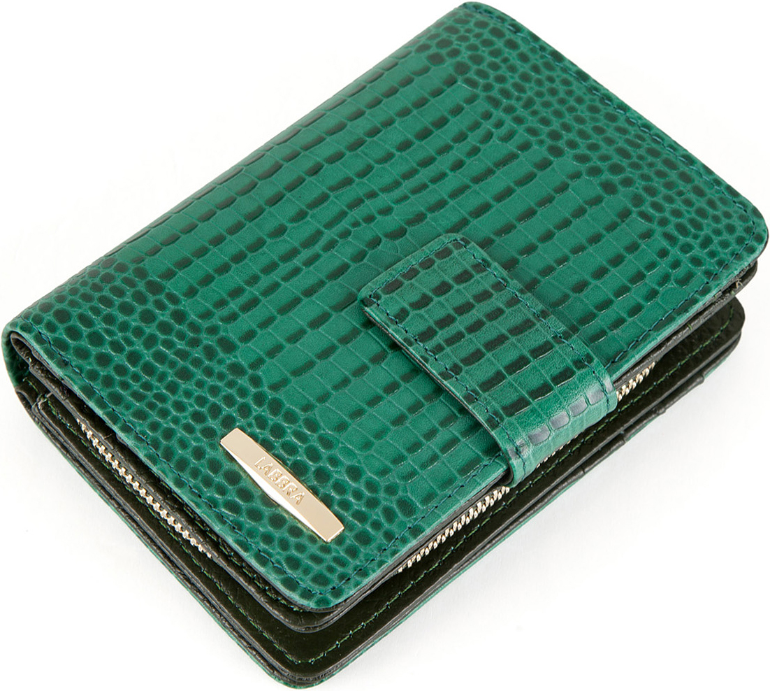 Кошелек женский Labbra, цвет: зеленый. L056-000977-080-06 Кошелек женский Labbra, цвет: зеленый. L056-000977-080-06Женский кошелёк торговой марки LABBRA из натуральной кожи. Модель закрывается на кнопку. В кошельке есть 2 складывающихся отделения для крупных купюр, 9 отделений для кредитных и дисконтных карт. Отделение для мелочи - внутри, закрывается на металлическую молнию, имеет два отделения.