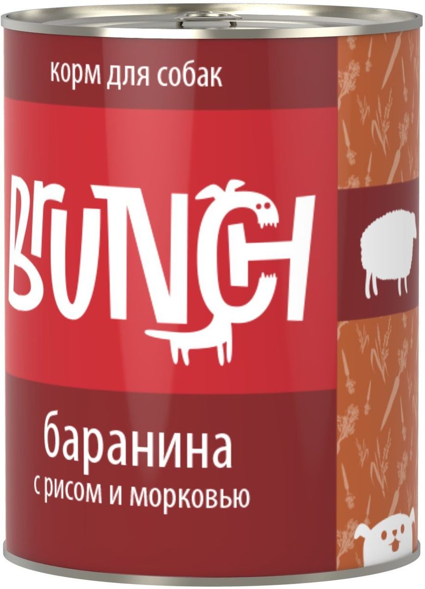 Консервы для собак Brunch, баранина с рисом и морковью, 850 г0120710 Консервы для собак Brunch, баранина с рисом и морковью, 850 г0120710Полноценные влажные корма для собак Brunch будут интересны сторонникам натурального кормления, которые ценят своё время и деньги. Влажные корма содержат мясо, злаки и овощи.Состав: баранина, сердце, рубец говяжий, печень, рис, морковь, масло растительное, желирующая добавка, рыбий жир, пивные дрожжи, йодированная соль, морские водоросли, розмарин, юкка шидигера, ферментированный рис.