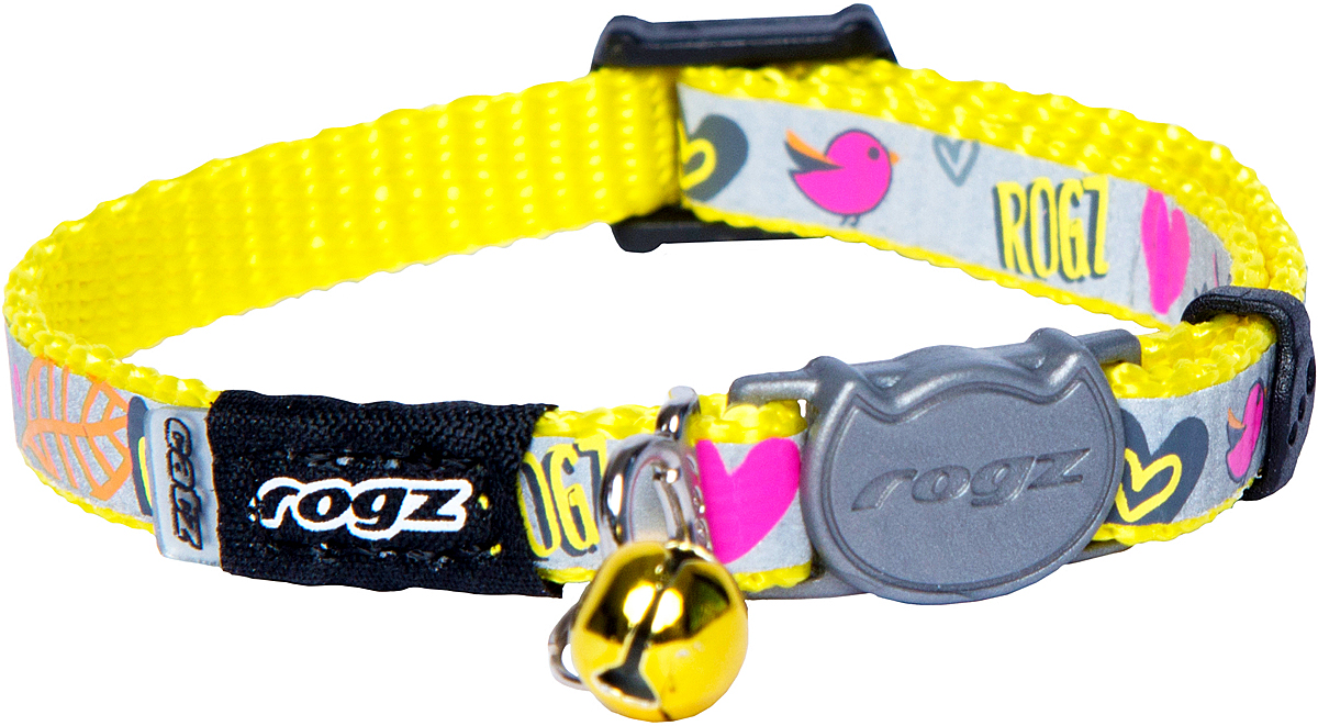 Ошейник для кошек Rogz ReflectoCat, цвет: желтый, ширина 8 мм0120710 Ошейник для кошек Rogz ReflectoCat, цвет: желтый, ширина 8 мм0120710Ошейник для кошек Rogz ReflectoCat обладает уникальной системой, присущей только продукции Rogz, позволяющей регулировать степень легкости раскрытия замка при различных нагрузках на замок (в зависимости от размера, веса и степени активности животного).Специально разработанный замок легко расстегивается при натяжении, если это необходимо. Например, если ваш питомец застрял на дереве или на заборе.Использованные в изделиях светоотражающие материалы обеспечивают хорошую видимость животного в темное время суток, а значит - его безопасность.