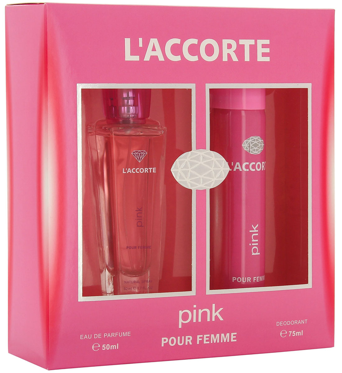 КПК-Парфюм Подарочный набор для женщин LAccorte Pink: Туалетная вода, 50 мл + Парфюмированный дезодорант, 75 мл5010777139655 КПК-Парфюм Подарочный набор для женщин LAccorte Pink: Туалетная вода, 50 мл + Парфюмированный дезодорант, 75 мл5010777139655ЛАККОРТЕ ПИНК - это аромат для женщин. Верхние ноты: апельсин, кориандр, персик, кардамон и красный апельсин; ноты сердца: семена моркови, кориандр, жасмин, лист фиалки и кардамон; ноты базы: сандал, мускус и ваниль.Perfume rating: 3.14 out of 5 with 761 votes.