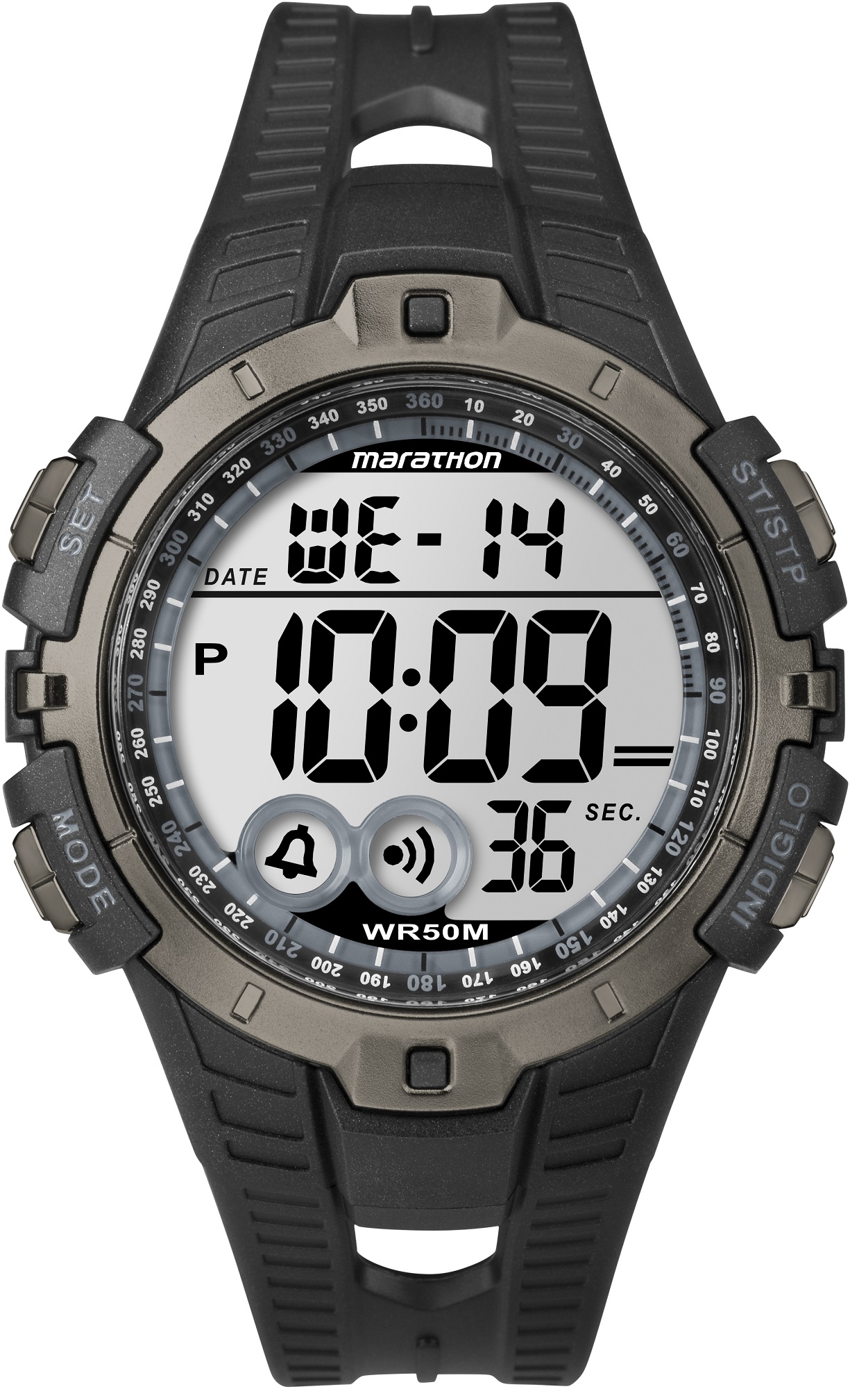 Наручные часы мужские Timex Marathon, цвет: черный. T5K802BM8434-58AE Наручные часы мужские Timex Marathon, цвет: черный. T5K802BM8434-58AEВодозащита 5 АТМ; Механизм кварцевый; Корпус пластиковый; Браслет каучуковый; Будильник; Секундомер; Стекло акриловое; Размер корпуса 46 мм; подсветка INDIGLO
