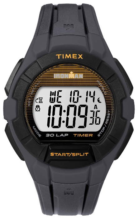 Наручные часы Timex Ironman, цвет: черный. TW5K95600BM8434-58AE Наручные часы Timex Ironman, цвет: черный. TW5K95600BM8434-58AEКорпус 41 мм, каучуковый браслет черного цвета, счетчик обратного отсчета, будильник, секундомер, функция lap memory 30, водозащита 10 АТМ, подсветка INDIGLO