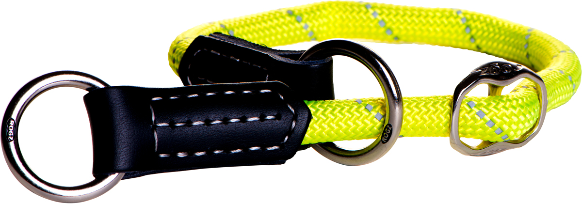Полуудавка для собак Rogz Rope, цвет: желтый, ширина 1,2 см. Размер L. HBR12450120710 Полуудавка для собак Rogz Rope, цвет: желтый, ширина 1,2 см. Размер L. HBR12450120710Ошейник сделан из очень мягкого, но прочного нейлона, который не причинит неудобства собаке.Высококачественная тесьма особого плетения, удивительно мягкая на ощупь, не стирает и не путает шерсть даже длинношерстным собакам.Особо прочный закругленный нейлон препятствует разгрызанию и деформации изделий, а узкая поверхность ошейников-полуудавок помогает при дрессуре, мешая собаке тянуть поводок.Выполненные по заказу литые кольца выдерживают значительные физические нагрузки и имеют хромирование, нанесенное гальваническим способом, что позволяет избежать коррозии и потускнения изделия.Светоотражающая нить, вплетенная в нейлоновую ленту, обеспечивает видимость животного в темное время суток.Элементы изделия выполнены из 100% кожи. Полотно: нейлон. Манжета: 100% натуральная кожа. Пряжка: цинковое литье под давлением