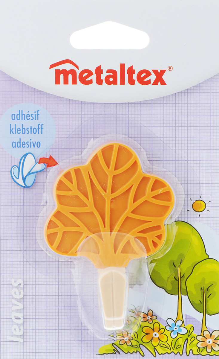 Крючок настенный Metaltex Leaves. Лист, цвет: оранжевый, 5,5 х 8 х 4 смRG-D31S Крючок настенный Metaltex Leaves. Лист, цвет: оранжевый, 5,5 х 8 х 4 смRG-D31SНастенный крючок Metaltex Leaves. Лист изготовлен из высококачественного цветного пластика в виде листа. Он прекрасно подойдет для вашей ванной комнаты или кухни и не займет много места, надежно выдержав все, что вы на него повесите. Крючок крепится на стену с помощью липкой ленты, которая находится на задней стороне крючка или при помощи шурупа (входит в комплект). Он приклеивается к гладкой, ровной и чистой поверхности. На него можно вешать полотенца или любые другие вещи.