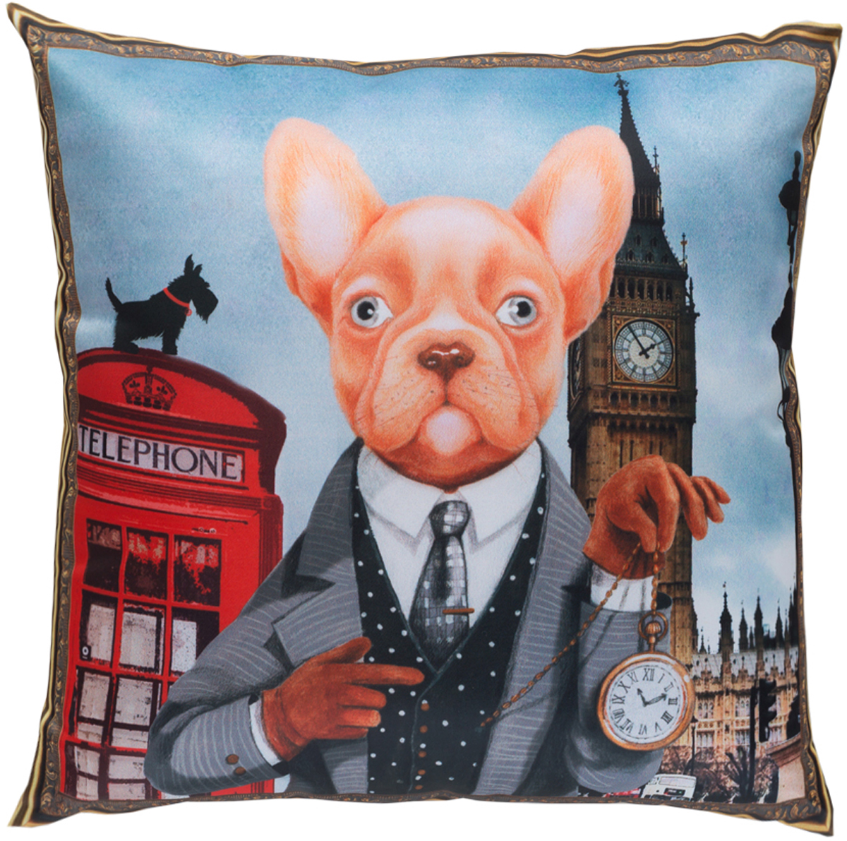 Подушка декоративная GiftnHome Бульдог, 35 х 35 см100-49000000-60 Подушка декоративная GiftnHome Бульдог, 35 х 35 см100-49000000-60Подушка декоративная GiftnHome Бульдог прекрасно дополнит интерьер спальни или гостиной. Чехол подушки выполнен из атласа (искусственный шелк) и оформлен изысканным орнаментом. В качестве наполнителя используется мягкий холлофайбер. Чехол снабжен потайной застежкой-молнией, благодаря чему его легко можно снять и постирать. Красивая подушка создаст атмосферу уюта в доме и станет прекрасным элементом декора.