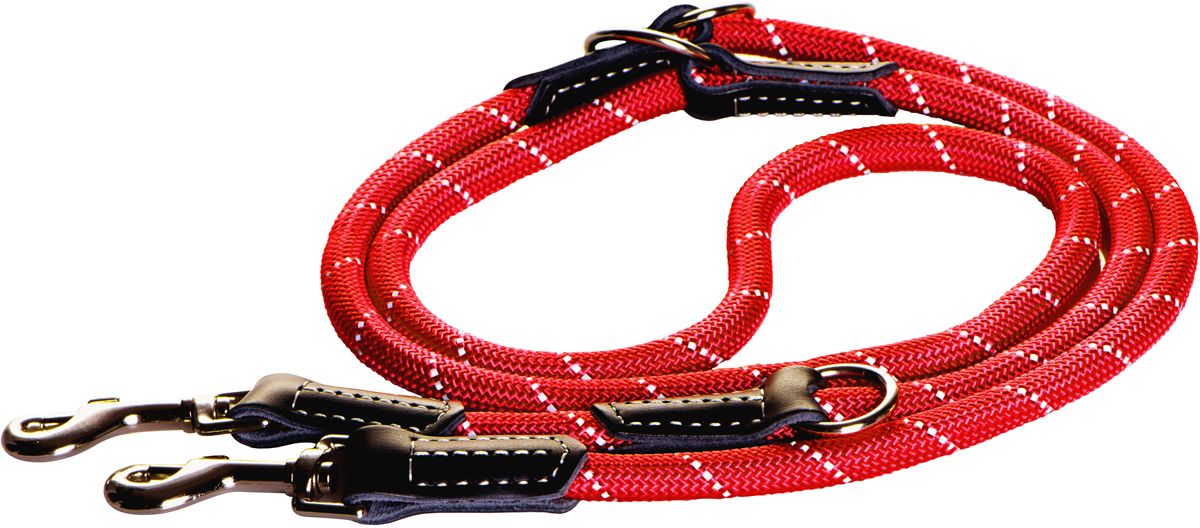 Поводок перестежка для собак Rogz Rope, цвет: красный, ширина 0,9 см. Размер M0120710 Поводок перестежка для собак Rogz Rope, цвет: красный, ширина 0,9 см. Размер M0120710Изделие выполнено из очень мягкого, но прочного нейлона, который не причинит неудобства собаке.Высококачественная тесьма особого плетения, удивительно мягкая на ощупь, не стирает и не путает шерсть даже длинношерстным собакам.Особо прочный закругленный нейлон препятствует разгрызанию и деформации изделий.Выполненные по заказу литые кольца выдерживают значительные физические нагрузки и имеют хромирование, нанесенное гальваническим способом, что позволяет избежать коррозии и потускнения изделия.Светоотражающая нить, вплетенная в нейлоновую ленту, обеспечивает видимость животного в темное время суток.Многофункциональный поводок-перестежку можно использовать как: поводок для двух собак; короткий, средний или удлиненный поводок (1м, 1.3м, 1.6м); поводок через плечо; временную привязь.Элементы изделия выполнены из 100% кожи. Полотно: нейлон. Манжета: 100% натуральная кожа. Пряжка: цинковое литье под давлением