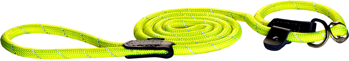 Поводок-удавка для собак Rogz Rope, цвет: желтый, ширина 1,2 см. Размер L0120710 Поводок-удавка для собак Rogz Rope, цвет: желтый, ширина 1,2 см. Размер L0120710Поводок-удавка для собак Rogz Rope выполнен из очень мягкого, но прочного нейлона, который не причинит неудобства собаке. Высококачественная тесьма особого плетения, удивительно мягкая на ощупь, не стирает и не путает шерсть даже длинношерстным собакам. Особо прочный закругленный нейлон препятствует разгрызанию и деформации изделий, а узкая поверхность ошейников - полуудавок помогает при дрессуре, мешая собаке тянуть поводок.Выполненные по заказу литые кольца выдерживают значительные физические нагрузки и имеют хромирование, нанесенное гальваническим способом, что позволяет избежать коррозии и потускнения изделия.Светоотражающая нить, вплетенная в нейлоновую ленту, обеспечивает видимость животного в темное время суток.Элементы изделия выполнены из 100% кожи.