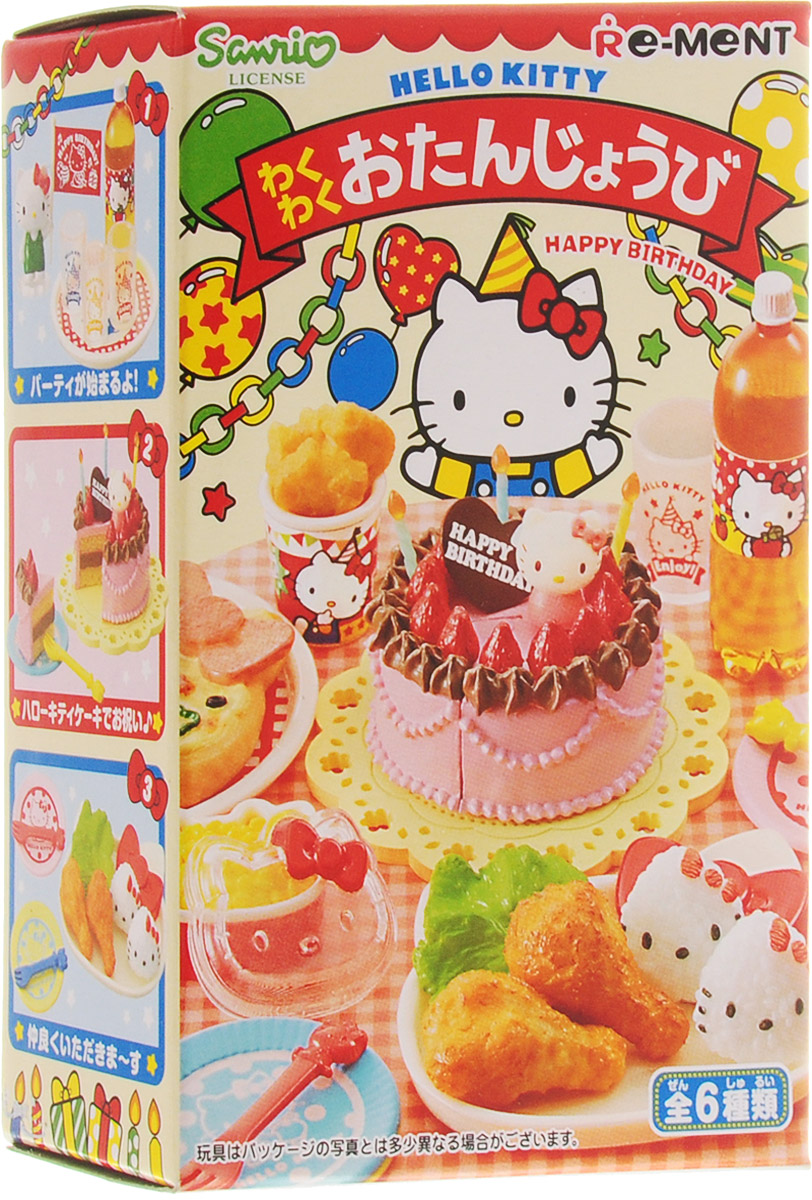 Hello Kitty Набор фигурок С днем рожденья игрушки для кукольных домиков re ment re ment rement hello kitty supermarket