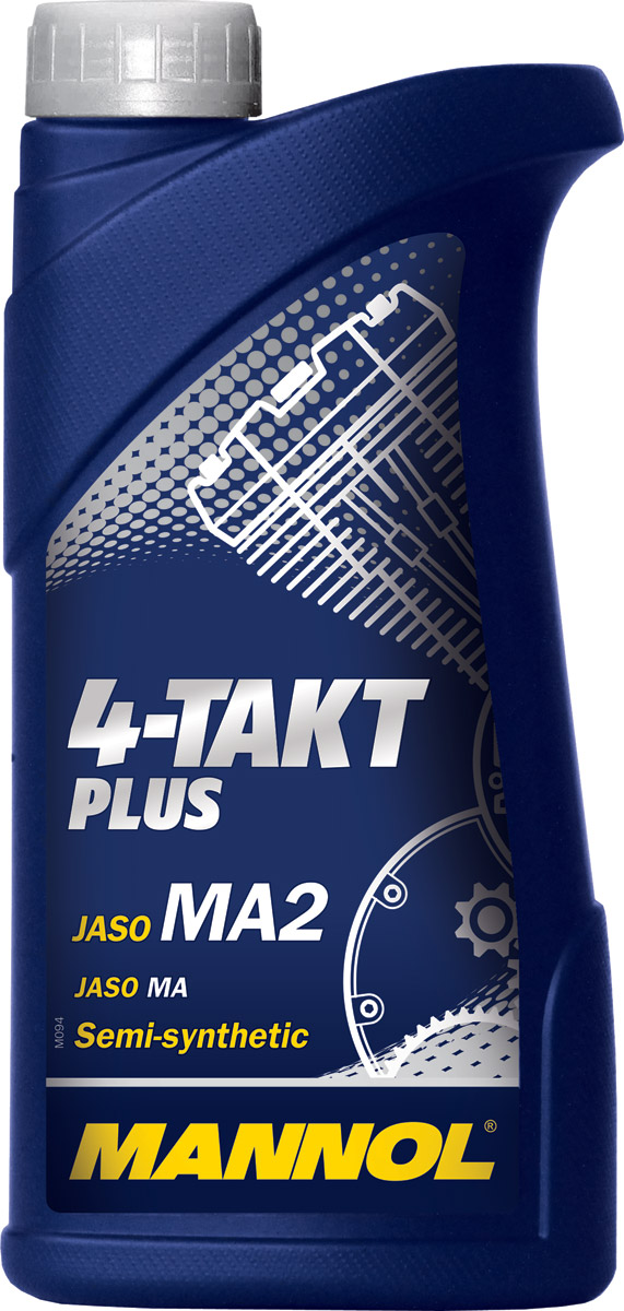 Моторное масло MANNOL 4-Takt Plus, полусинтетическое, 1 лS03301004 Моторное масло MANNOL 4-Takt Plus, полусинтетическое, 1 лS03301004Mannol 4-Takt Plus - высокоэффективное полусинтетическое масло, предназначенное для смазки четырехтактных двигателей современных мотоциклов, квадроциклов, скутеров и прочей мототехники с воздушным или водяным охлаждением. Пакет синтетических компонентов обеспечивает максимальную защиту от износа и задира стенок цилиндров при экстремальных нагрузках двигателя. Обеспечивает легкий холодный старт. Продукт имеет допуски / соответствует спецификациям / продуктам:SAE 10W-40API SLJASO MA/MA2