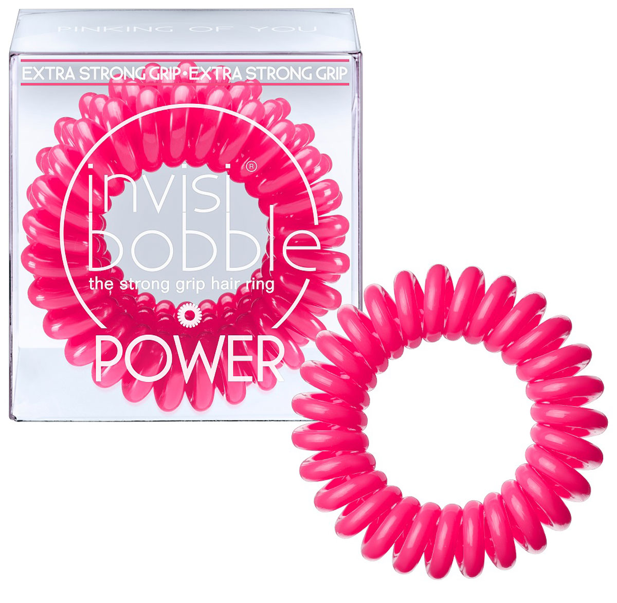 Invisibobble Резинка-браслет для волос Power Pinking of you, 3 штСерьги с подвесками Invisibobble Резинка-браслет для волос Power Pinking of you, 3 штСерьги с подвескамиРезиночка invisibobble pinking on you в розовом цвете из коллекции POWER приносит счастье и радость, а заодно привлекает к себе всеобщее внимание. Коллекция invisibobble POWER создана для всех, кто ведет активный образ жизни! Резинки-браслеты invisibobble POWER немного больше в размере, чем invisibobble ORIGINAL, а также имеют более плотные витки. Это позволяет плотно фиксировать волосы во время занятий спортом и активного отдыха. invisibobble POWER также идеальны для густых волос. Резинки-браслеты invisibobble подходят для всех типов волос, надежно фиксируют причёску, не оставляют заломов и не вызывают головную боль благодаря неравномерному распределению давления на волосы. Кроме того, они не намокают и не вызывают аллергию при контакте с кожей, поскольку изготовлены из искусственной смолы.C резинками invisibobble можно легко создавать разные прически. Резинки прочно держат волосы любой длины, при этом не стягивая их слишком туго. Телефонный провод позволяет с легкостью и без вреда для волос протягивать пряди под спираль и ослаблять уже закрепленные для придания объема прическе. Увеличенный размер и более плотные витки invisibobble POWER позволяют прочно закрепить причёску во время занятий спортом, а также идеально подходят для объёмных и густых волос.Не комедогенна.