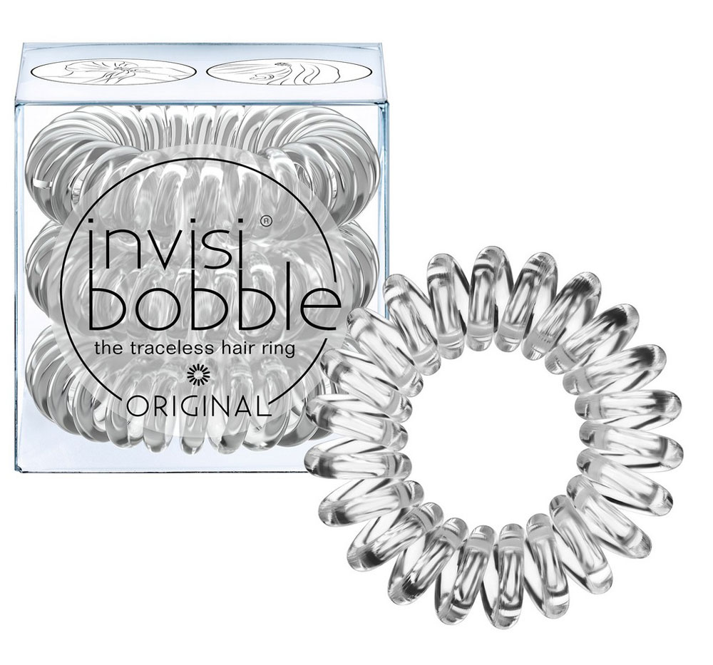 Invisibobble Резинка-браслет для волос Original Crystal Clear, 3 штСерьги с подвесками Invisibobble Резинка-браслет для волос Original Crystal Clear, 3 штСерьги с подвескамиСкрытую в элегантной высокой прическе или переливающуюся на солнце, скрепляя хвост - эту прозрачную резинку invisibobble crystal clear из коллекции ORIGINAL обожают все! В коллекцию ORIGINAL вошли наиболее популярные цвета резинок-браслетов, а также новые цвета для создания безупречного образа на каждый день. Резинки-браслеты invisibobble подходят для всех типов волос, надежно фиксируют прическу, не оставляют заломов и не вызывают головную боль благодаря неравномерному распределению давления на волосы. Кроме того, они не намокают и не вызывают аллергию при контакте с кожей, поскольку изготовлены из искусственной смолы.C резинками Invisibobble можно легко создавать разнообразные прически. Резинки прочно держат волосы любой длины, при этом, не стягивая их слишком туго. Телефонный провод позволяет с легкостью и без вреда для волос протягивать пряди под спираль и ослаблять уже закрепленные для придания объема прическе. Invisibobble Original идеально подходят для ежедневного применения.Не комедогенна.