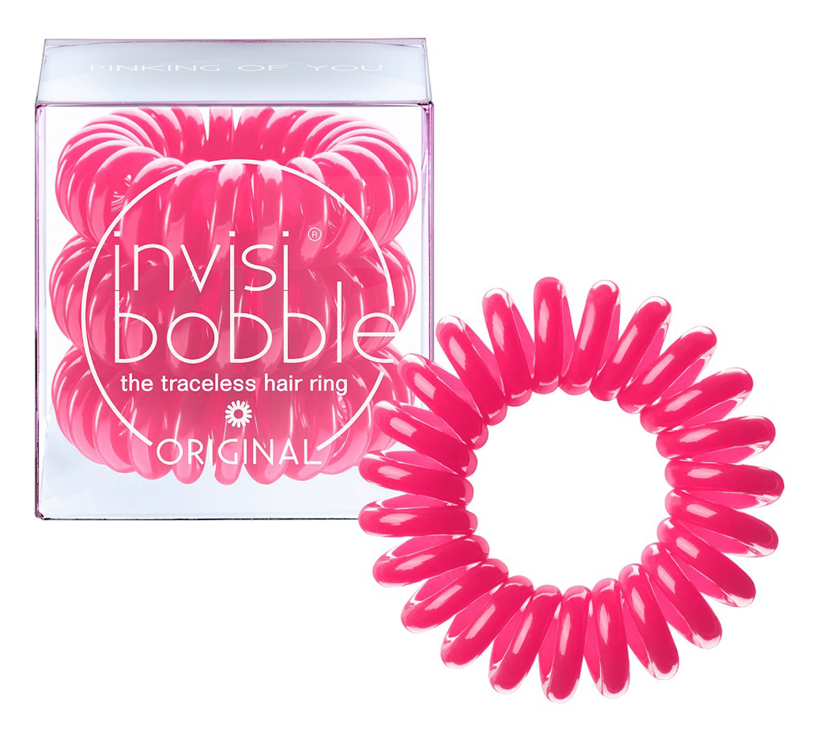 Invisibobble Резинка-браслет для волос Original Pinking of You, 3 шт3045 Invisibobble Резинка-браслет для волос Original Pinking of You, 3 шт3045Резиночка invisibobble pinking of you в розовом цвете из коллекции ORIGINAL приносит счастье и радость, а заодно привлекает к себе всеобщее внимание. В коллекцию ORIGINAL вошли наиболее популярные цвета резинок-браслетов, а также новые цвета для создания безупречного образа на каждый день. Резинки-браслеты invisibobble подходят для всех типов волос, надежно фиксируют прическу, не оставляют заломов и не вызывают головную боль благодаря неравномерному распределению давления на волосы. Кроме того, они не намокают и не вызывают аллергию при контакте с кожей, поскольку изготовлены из искусственной смолы.C резинками Invisibobble можно легко создавать разнообразные прически. Резинки прочно держат волосы любой длины, при этом, не стягивая их слишком туго. Телефонный провод позволяет с легкостью и без вреда для волос протягивать пряди под спираль и ослаблять уже закрепленные для придания объема прическе. Invisibobble Original идеально подходят для ежедневного применения.Не комедогенна.