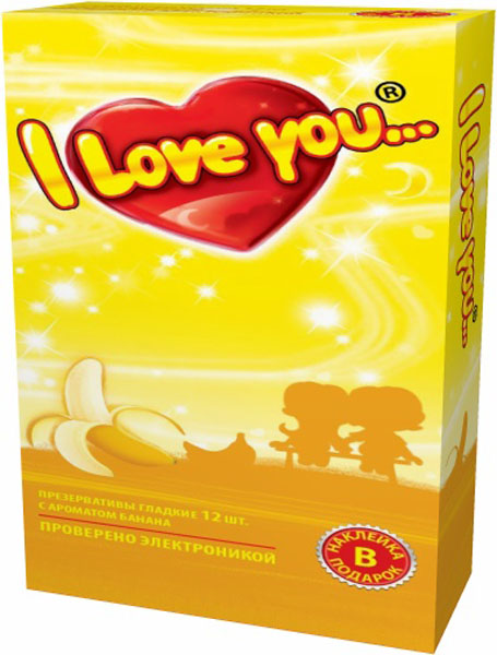 I Love You презервативы с ароматом банана, 12 шт0003929 I Love You презервативы с ароматом банана, 12 шт0003929Гладкие презервативы нового поколения в силиконовой смазке с накопителем. Произведены из латекса, проверены электроникой. Только для одноразового использования. Презервативы I LOVE YOU при правильном использовании, обеспечивают надёжную защиту от нежелательной беременности и заболеваний передающихся половым путём в том числе и ВИЧ. Ни одно средство предохранения не гарантирует 100% защиты. Перед использованием необходимо ознакомится с инструкцией внутри упаковки. Фасовка презервативов I LOVE YOU № 12: в одном блоке (шоу-боксе) 12 упаковок, в каждой упаковке 12 презервативов.
