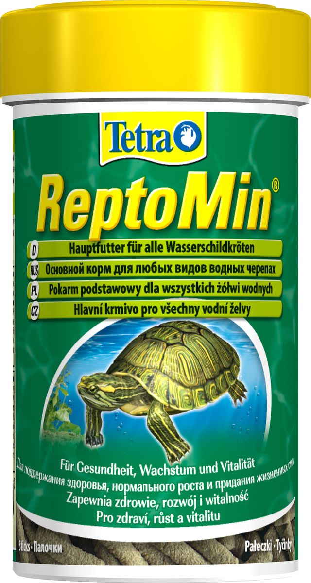 Корм для водных черепах Tetra ReptoMin, палочки, 55 г0120710 Корм для водных черепах Tetra ReptoMin, палочки, 55 г0120710Корм Tetra ReptoMin - полноценный сбалансированный питательный корм высшего качества для любых видов водных черепах. Поддерживает здоровье, нормальный рост и придает жизненные силы. Оптимальное соотношение кальция и фосфора для формирования твердого панциря и крепких костей. Запатентованная БиоАктив-формула обеспечивает здоровую иммунную систему.Состав: растительные продукты, рыба и побочные рыбные продукты, экстракты растительного белка, дрожжи, минеральные вещества, моллюски и раки, масла и жиры, водоросли. Аналитические компоненты: сырой белок 39%, сырые масла и жиры 4,5%, сырая клетчатка 2%, влага 9%, кальций 3,3%, фосфор 1,3%. Добавки: витамин А 29550 МЕ/кг, витамин Д3 1845 МЕ/кг, Е5 марганец 134 мг/кг, Е6 цинк 80 мг/кг, Е1 железо 52 мг/кг, Е3 кобальт 0,9 мг/кг, красители, антиоксиданты. Товар сертифицирован.Уважаемые клиенты!Обращаем ваше внимание на возможные изменения в дизайне упаковки. Качественные характеристики товара остаются неизменными. Поставка осуществляется в зависимости от наличия на складе.