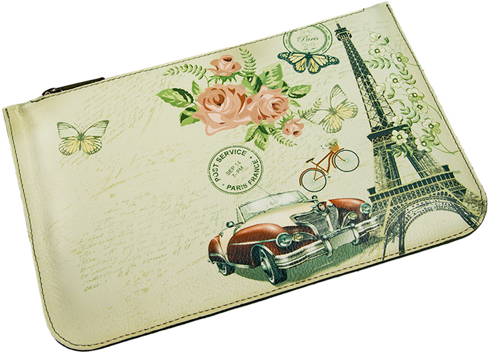 Косметичка Befler Postcard, цвет: молочный, зеленый. KS.30.-7INT-06501 Косметичка Befler Postcard, цвет: молочный, зеленый. KS.30.-7INT-06501Стильная косметичка из коллекции «London» выполнена из натуральной кожи и оформлена оригинальным принтом. Закрывается на молнию. Внутри вместительное отделение.