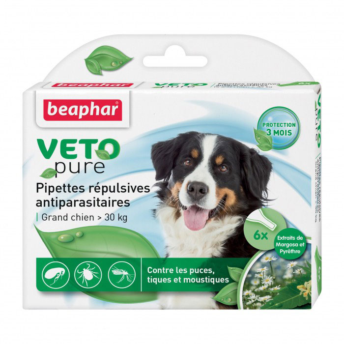 Капли от блох и клещей Beaphar, для собак крупных пород, 6 х 2 мл36057 Капли от блох и клещей Beaphar, для собак крупных пород, 6 х 2 мл36057Капли Beaphar - это капли с натуральными маслами для собак крупных пород (свыше 30 кг) с 12 недельного возраста. Отпугивают блох, клещей и комаров. Одна дозировка защищает животное от паразитов в течении 1 месяца. В упаковке 6 пипеток по 2 мл. Способ применения: отломать верх пипетки и нанести содержимое 2-х пипеток на холку. Повторить через 4 недели. Осторожно использовать капли на животных с белой шерстью, так как шерсть может слегка окраситься в месте нанесения препарата. Не использовать на больных и выздоравливающих животных. Избегать попадания в глаза, нос животного. Состав: экстракт маргозы 50 г/л., экстракт пиретрума 20 г/л. Товар сертифицирован.