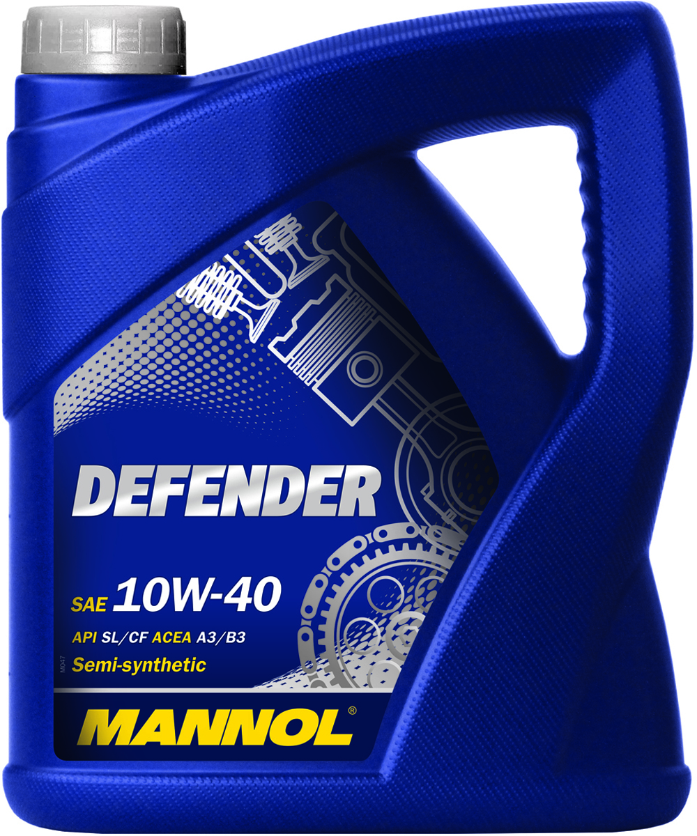Моторное масло MANNOL Defender, 10W-40, API SL/CF, синтетическое, 4 лS03301004 Моторное масло MANNOL Defender, 10W-40, API SL/CF, синтетическое, 4 лS03301004Mannol Defender 10W-40 – универсальное всесезонное полусинтетическое моторное масло на гидросинтетической основе, предназначенное для современных бензиновых и дизельных двигателей с турбонаддувом и без. Разработано с использованием специальной новой уникальной технологии снижения износа StahlSynt. Обеспечивает высокую степень защиты как для новых, так и для автомобилей с большим пробегом. Способствует продлению срока между заменами масла. Mannol Defender - это надежная работа двигателя в условиях высоких нагрузок и частой смены температуДопуски и соответствия ACEA A3/B3, VW 501.01/505.00, MB 229.1 р.