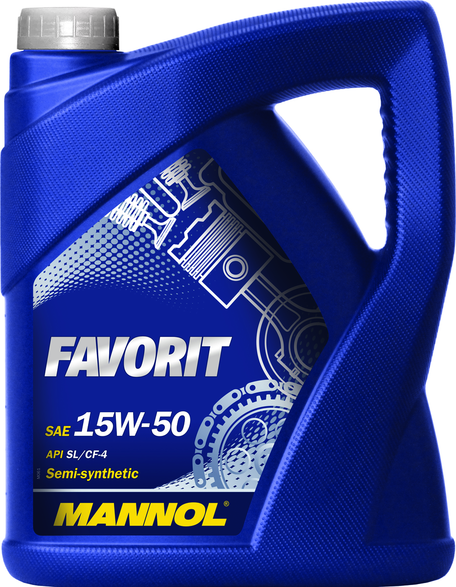 Моторное масло MANNOL Favorit, 15W-50, API SL/CF/CF-4, полусинтетическое, 4 лS03301004 Моторное масло MANNOL Favorit, 15W-50, API SL/CF/CF-4, полусинтетическое, 4 лS03301004Mannol Favorit 15W50 - универсальное всесезонное полу- синтетическое моторное масло, разработанное для всех типов бензиновых и дизельных двигателей с турбонаддувом и без. Гарантирует надежное смазывание деталей двигателя при экстремальных нагрузках. Предотвращает образование низкотемпературных отложений, обеспечивая оптимальное маслоснабжение деталей двигателя. Содержит малозольный пакет присадок, способствующий продлению рабочего ресурса катализатора дожига отработавших газов.