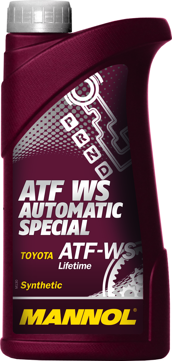 Трансмиссионное масло MANNOL ATF WS Automatic Special, синтетическое, 1 лS03301004 Трансмиссионное масло MANNOL ATF WS Automatic Special, синтетическое, 1 лS03301004Mannol ATF WS Automatic Special - специальная синтетическая гидравлическая жидкость для трансмиссий автомобилей Toyota с контролем скольжения передач. Тщательно подобранные присадки и синтетические компоненты обеспечивают наилучшие фрикционные свойства в момент переключения скоростей, отличные низкотемпературные характеристики, высокую антиокислительную и химическую стабильность на всем сроке эксплуатации. Предназначено для большинства 6-ступенчатых и некоторых 5-ступенчатых автоматических трансмиссий, используемых в автомобилях Toyota с 2005 года. Продукт имеет допуски / соответствует спецификациям / продуктам:AISIN WARNER BMW 4 and 5 speed EuropeanCHRYSLER ATF +3 / 4MAN 339 Type Z-1MB 4 and 5 speed EuropeanTOYOTA T-III / T-IV / WS LifetimeVOITH ATs 55.6335VW 4 and 5 speed European